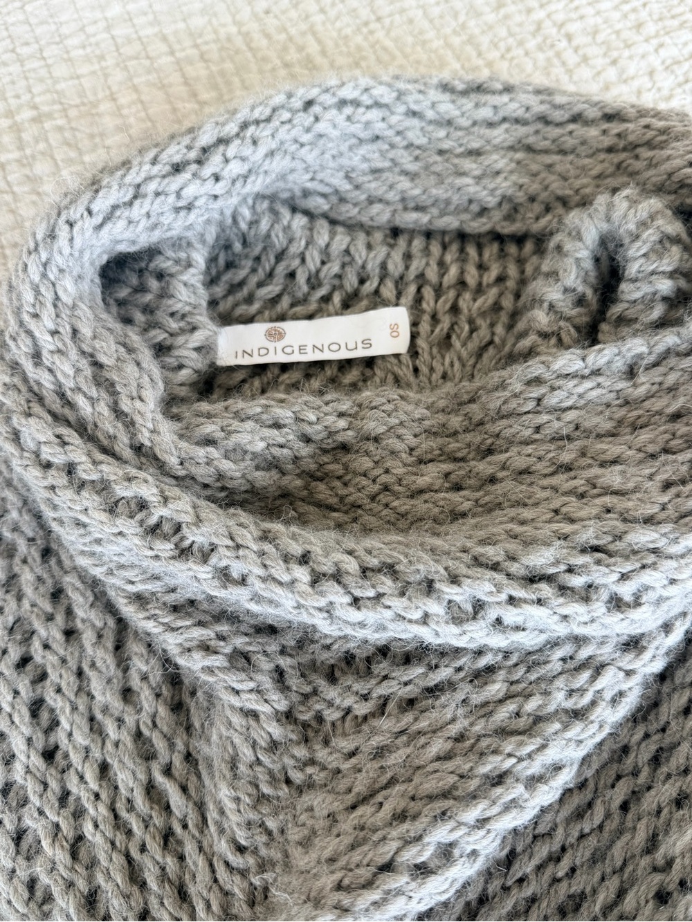 Indigenous Gray Cozy Chunky Cowl Neck Sweater